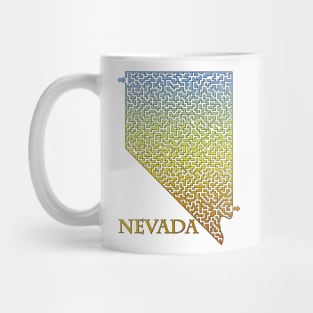 State of Nevada Colorful Maze Mug